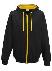 AWDis Hoods JH053 - Sweat-shirt zippé Varsity Jet Black / Gold