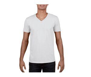Gildan GN646 - T-Shirt Homme Col V 100% Coton Blanc