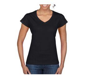 GILDAN GN647 - Ladies V-Neck T-Shirt Softstyle Noir