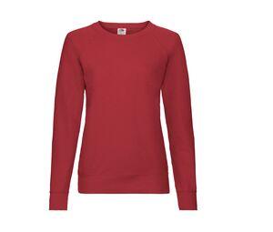 Fruit of the Loom SC361 - Sweat Femme Manches Longues Coton Rouge