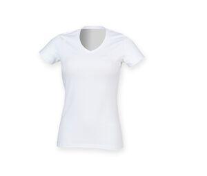 SF Women SK122 - Tee-shirt stretch col V femme Blanc