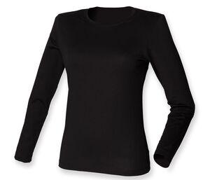 SF Women SK124 - Tee-shirt stretch femme manches longues Noir