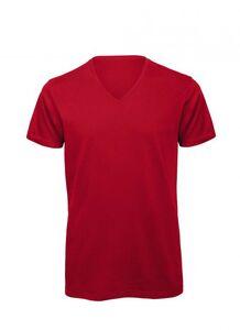 B&C BC044 - Tee-shirt homme col V en coton organique Red