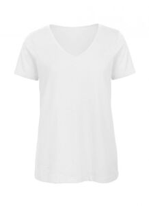 B&C BC045 - Tee-shirt femme col V en coton organique Blanc