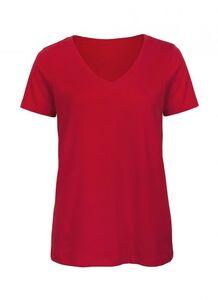 B&C BC045 - Tee-shirt femme col V en coton organique Red