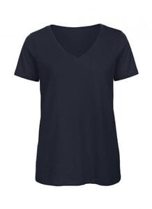 B&C BC045 - Tee-shirt femme col V en coton organique Navy