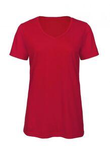 B&C BC058 - Tee-shirt col V femme Tri-blend Red