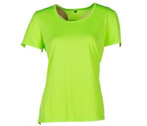 SANS ÉTIQUETTE SE101 - Tee-shirt respirant femme sans étiquette de marque Fluorescent Yellow