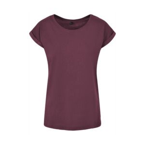Build Your Brand BY021 - T-shirt à épaules étendues pour dames Cherry