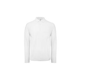 B&C ID1LS - Polo manches longues homme Blanc