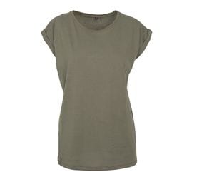 Build Your Brand BY021 - T-shirt à épaules étendues pour dames Olive