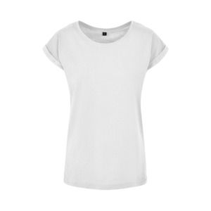 Build Your Brand BY021 - T-shirt à épaules étendues pour dames Blanc