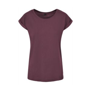 Build Your Brand BY021 - T-shirt à épaules étendues pour dames Bourgogne