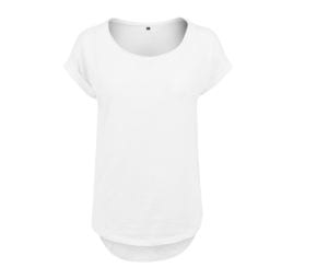 BUILD YOUR BRAND BY036 - T-shirt femme au dos rallongé Blanc