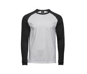 TEE JAYS TJ5072 - T-shirt baseball manches longues Blanc-Noir