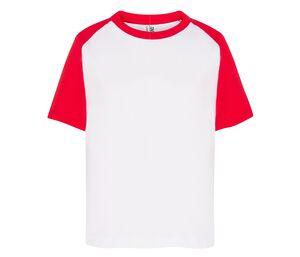 JHK JK153 - T-shirt baseball enfant Blanc-Rouge