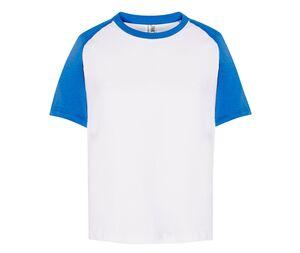 JHK JK153 - T-shirt baseball enfant White / Royal Blue