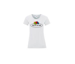 FRUIT OF THE LOOM VINTAGE SCV151 - T-shirt femme logo Fruit of the Loom Blanc