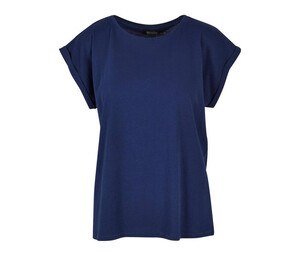 Build Your Brand BY021 - T-shirt à épaules étendues pour dames Light Navy