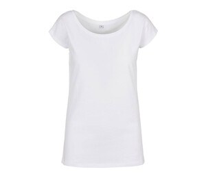 BUILD YOUR BRAND BYB013 - Tee-shirt encolure large Blanc